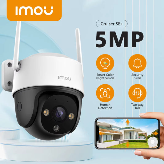 IMOU Cruiser SE+ 5MP 3K Wifi Camera Dual Antenna Outdoor IP66 Weatherproof Full Color Tracking Camera AI Human Detection Camera