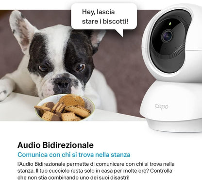 Tapo C200 Telecamera Wi-Fi Interno FHD, Videocamera Sorveglianza, Visione Nottur