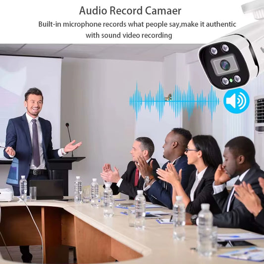 4K Poe Video Surveillance Camera Ip Onvif Audio 48V POE/DC 12V 4MP/5MP/8MP Night Vision Bullet Waterproof Security Camerafor NVR