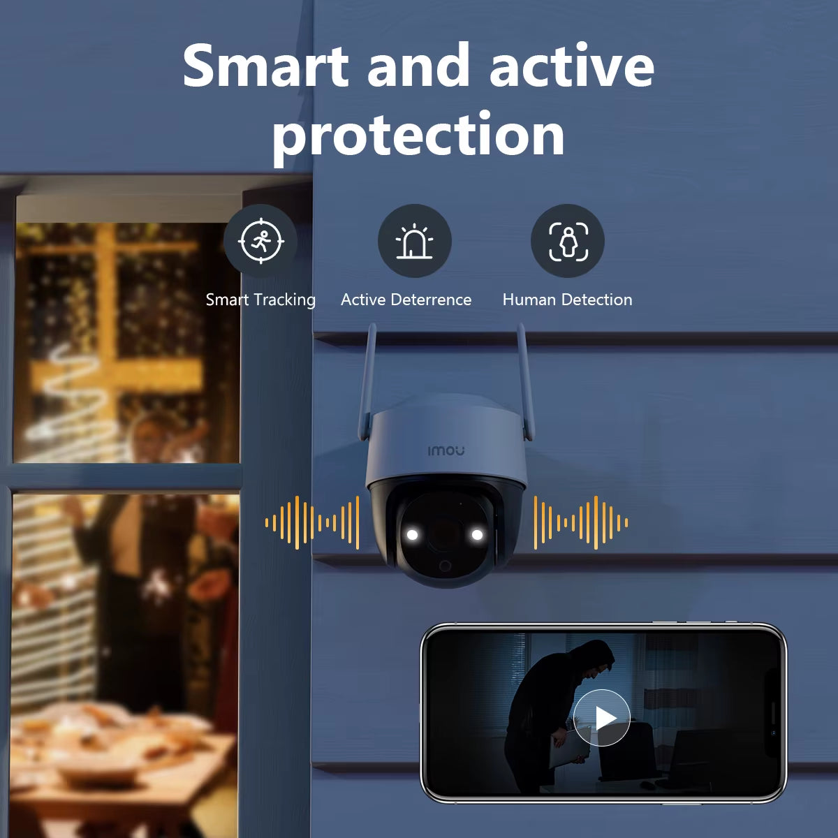 IMOU Cruiser SE+ 5MP 3K Wifi Camera Dual Antenna Outdoor IP66 Weatherproof Full Color Tracking Camera AI Human Detection Camera