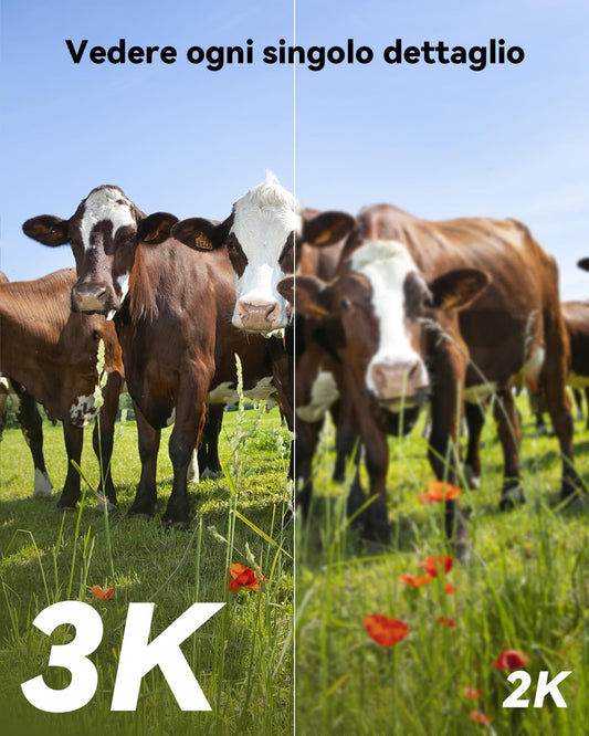 5MP 4G LTE Telecamera Esterno Senza Fili Con Pannello Solare, Telecamera a Batte