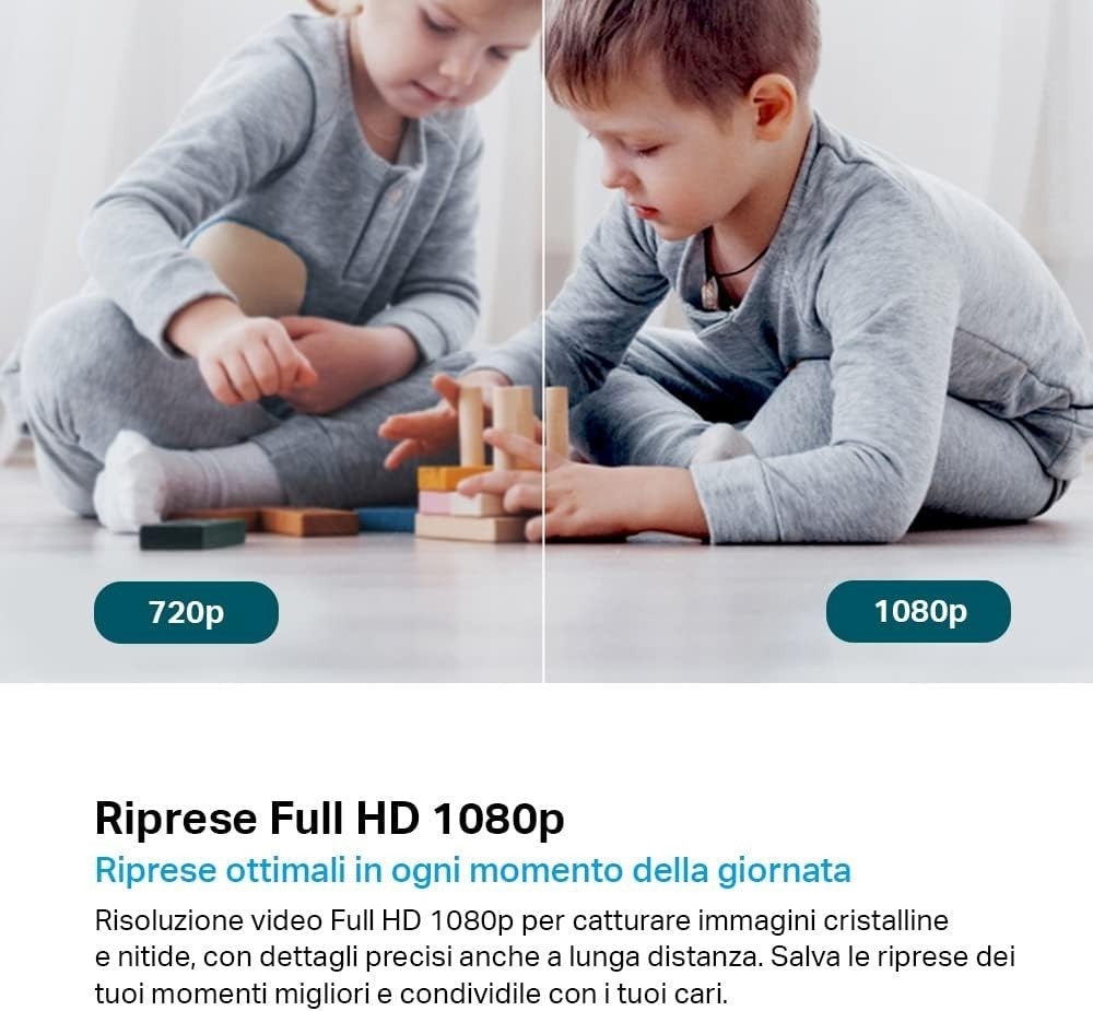 Tapo C200 Telecamera Wi-Fi Interno FHD, Videocamera Sorveglianza, Visione Nottur