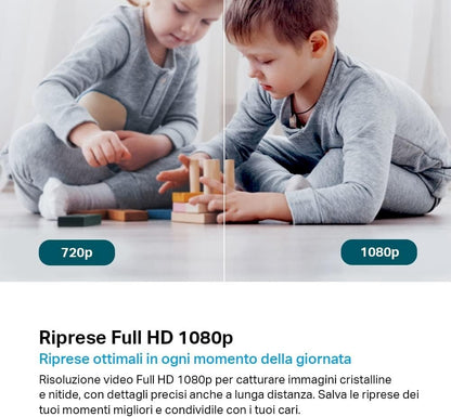 Tapo C200 Telecamera Wi-Fi Interno FHD, Videocamera Sorveglianza, Visione Nottur