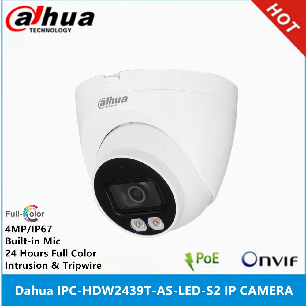 IPC-HDW2439T-AS-LED-S2 Full-Color & IPC-HDW2449TM-S-IL 4MP POE Built-In Mic Smart Dual Light SMD plus Wizsense IP Camera