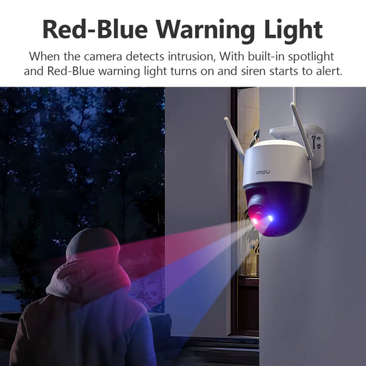 IMOU Cruiser SC 4G Camera Red-Blue Warning Lights Outdoor Security Camera Full-Color Night Vision AI Human Detection IP66