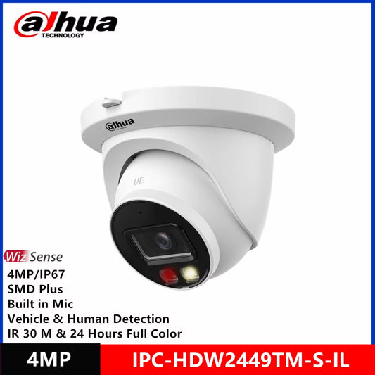 IPC-HDW2439T-AS-LED-S2 Full-Color & IPC-HDW2449TM-S-IL 4MP POE Built-In Mic Smart Dual Light SMD plus Wizsense IP Camera