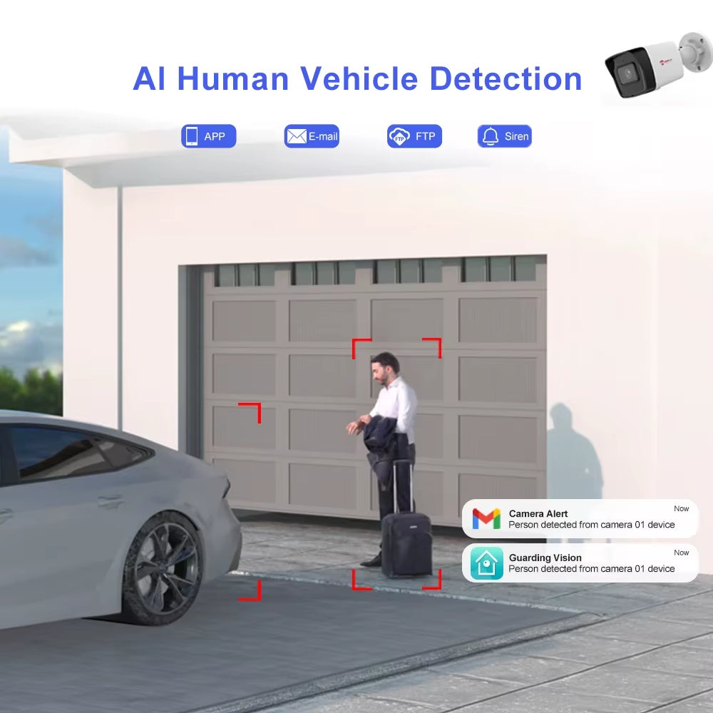 Anpviz 8MP POE IP Bullet Camera Outdoor Smart Dual-Light Color Vu 30M CCTV Video Surveillance SD Card Slot Human/Car Detection